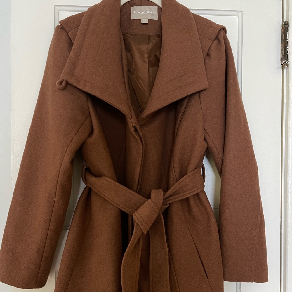 Tan Woolblend Peacoat